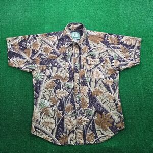 Master Sportsman Shirt Mens Large Camo Button Up Rugged Outdoor Gear‎ Hunting